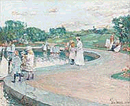 Childe Hassam (1859-1935), "Children in the Park", 1889