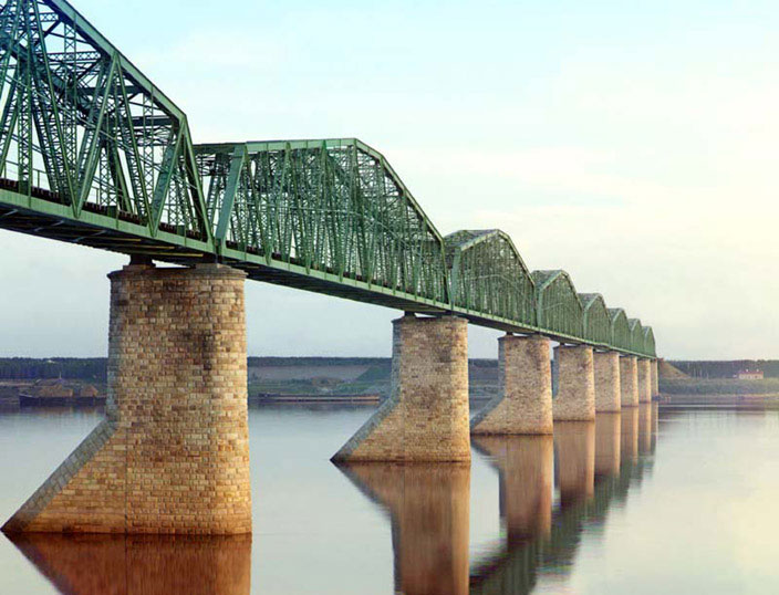 Мост через Каму, Пермь, около 1907